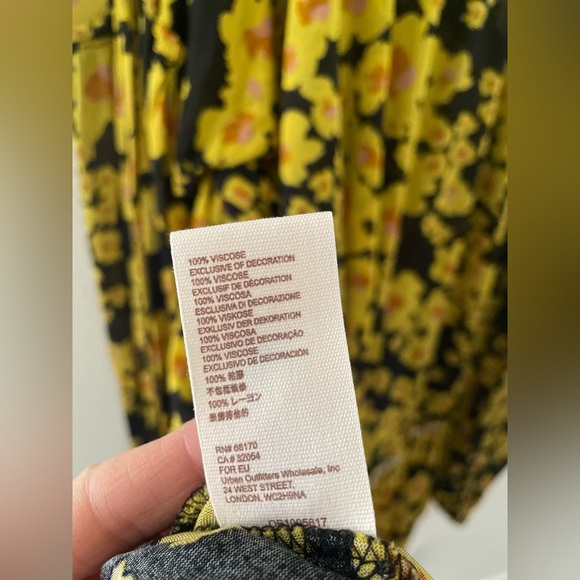 Free Pople Love Letter yellow and black floral boho tunic/dress women's - Picture 3 of 7